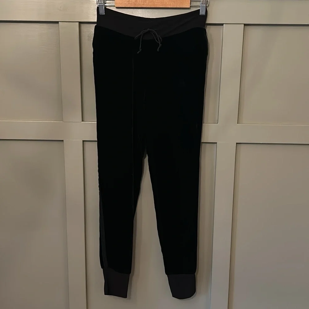 Rag & Bone Silk Blend Velvet Joggers Track Pants Black Size 0